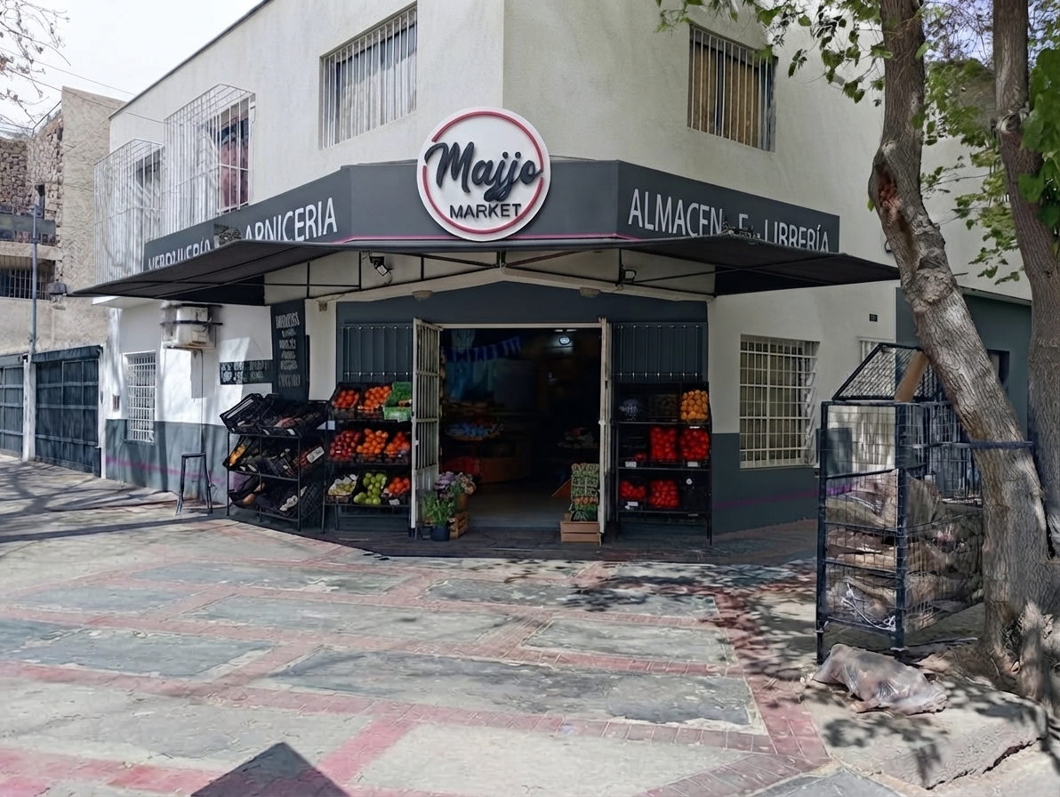 Fachada de Majjo Market, de día